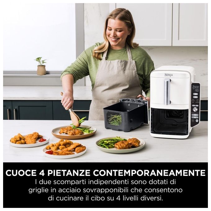 Ninja SL400EUWH Friggitrice ad aria Doublestack xl 9 5 lt - bianco