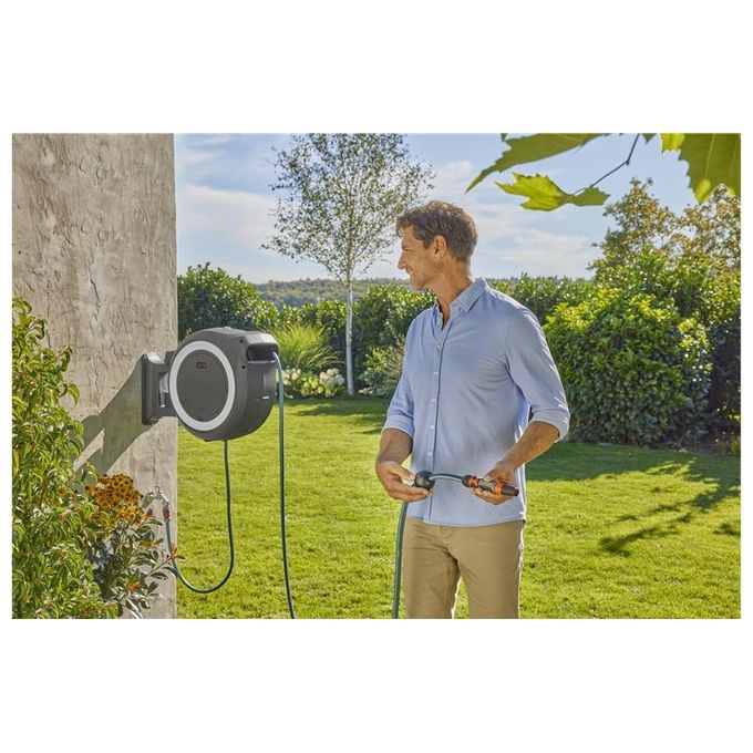 Gardena Set Avvolgitubo a Parete PowerRoll XXL Ricaricabile 18V Set 40mt