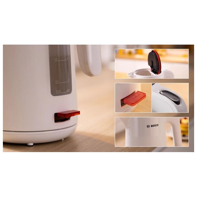 Bosch TWK2M161 Bollitore Elettrico 1.7 Litri 2400W Bianco