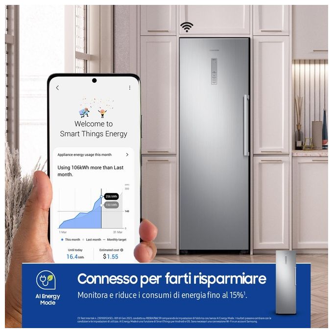 Samsung RZ32C7BBES9 Freezer Monoporta Serie Twin 323 Litri