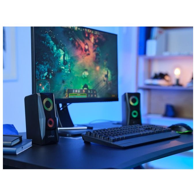 Trust GXT 606 JAVV Casse PC Gaming 2.0 Nero Cablato 12W