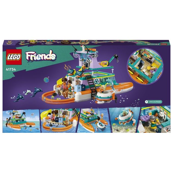 LEGO Friends 41734 Catamarano di Salvataggio, Barca Giocattolo con Animali e Sottomarino, Set Educativo, Regalo per Bambini 7+