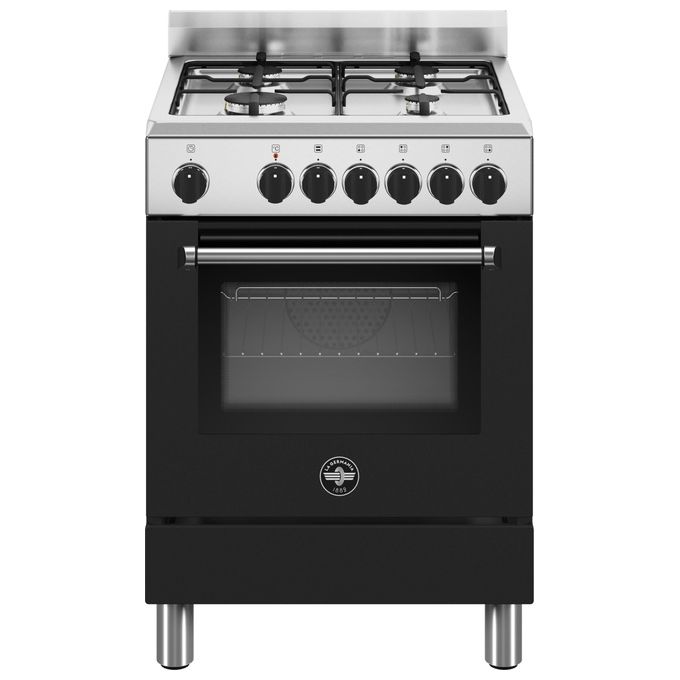 La Germania AMN664ENEV-24 Cucina con 4 Bruciatori a Gas con Forno Elettrico Inox