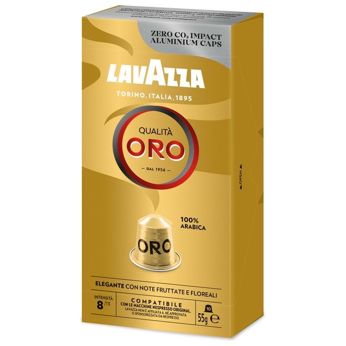 Lavazza 7001 Qualita' Oro Capsule Caffe' Compatibili Nespresso 100% Arabica Intensita' 8 10 pz colore Oro