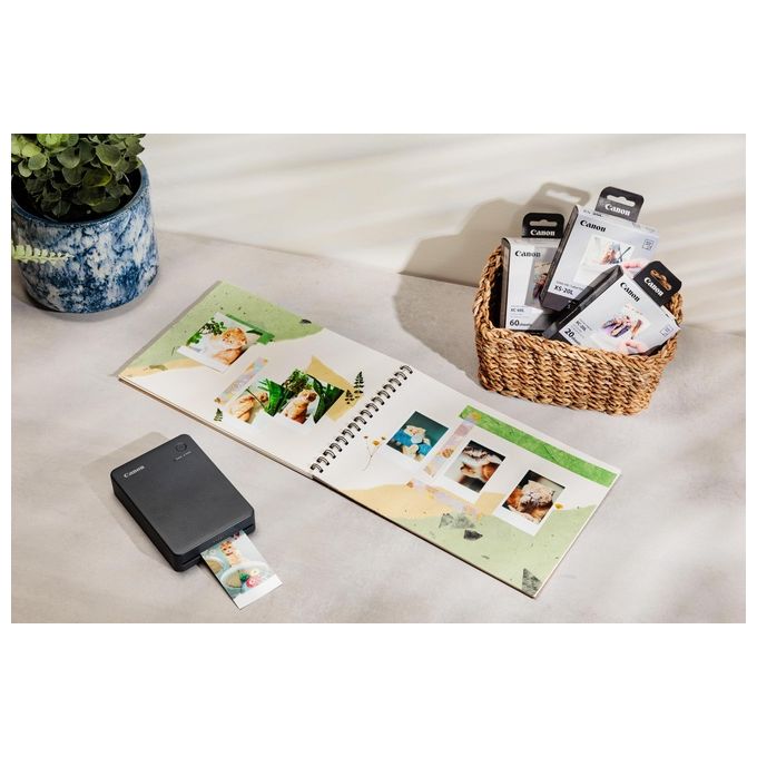 Canon Stampante portatile SELPHY QX20: per la stampa Wi-Fi direttamente dal tuo dispositivo smart. Stampa a sublimazione 2 formati di stampe con adesivo rimovibile e ricarica USB-C - Bianco