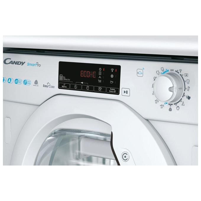 Candy Smart Pro BCTD H7A1TE-S Asciugatrice da Incasso a Pompa di Calore Slim Classe energetica A+ Capacita' di carico 7 Kg Partenza Ritardata