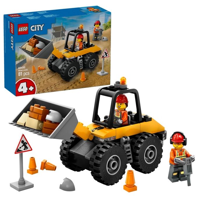 LEGO Veicolo Pala Gommata Gialla Set 60450 per Bambini Linea City Great Vehicles