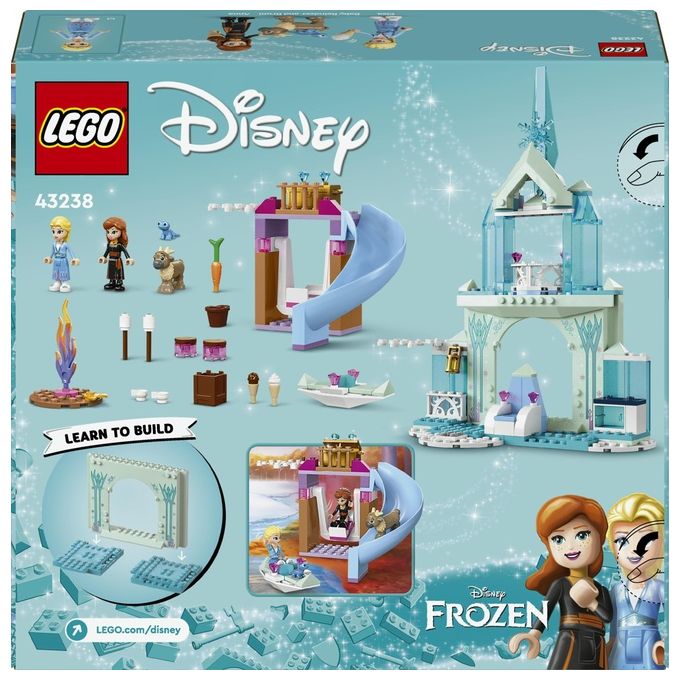 LEGO Disney Princess 43238 Castello di Ghiaccio di Elsa di Frozen, Palazzo Giocattolo delle Principesse, Giochi per Bambini 4+