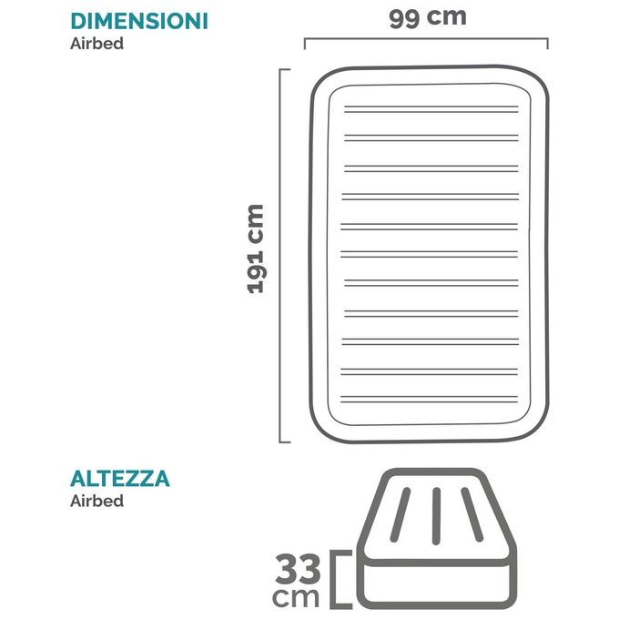Intex Materasso Casa Singolo Dura Beam Tecnologia Fiber-Tech Con Pompa Elettrica