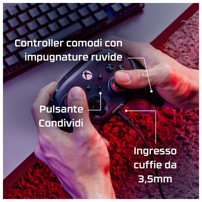 HP HyperX 6L366AA Periferica di Gioco Nero USB Gamepad
