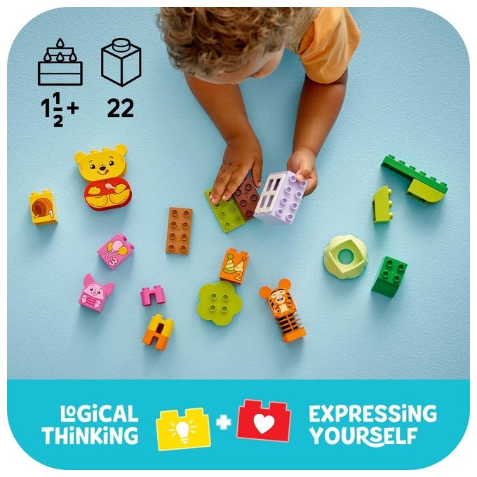 LEGO DUPLO - Disney Festa di Compleanno di Winnie the Pooh - Giocattolo Educativo con Personaggi con Doppio Volto e Casa sull'Albero Giochi Didattici per Bambini e Bambine da 18 Mesi in su - 10457