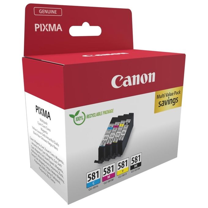 Canon CLI-581 C-M-Y-BK Cartuccia D'inchiostro Confezione Multipla