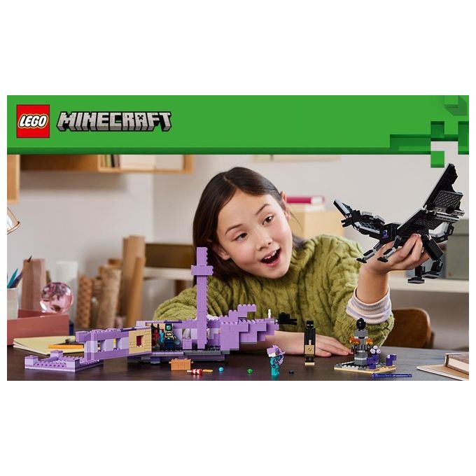 LEGO Minecraft L'Enderdrago e la Nave dell'End Giocattolo del Bioma con Drago Personaggi Mob e Accessori Giochi d'Avventura per Bambini e Bambine da 8 Anni Idea Regalo Fan del Videogioco 21264