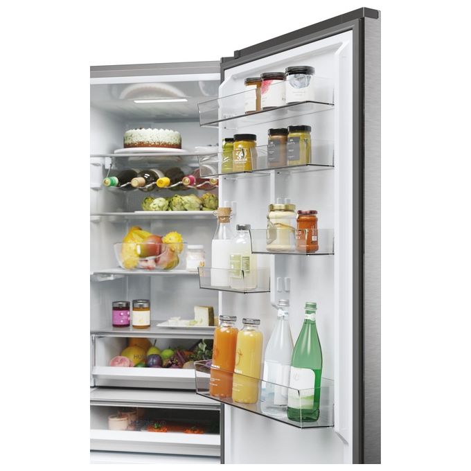 Haier HTW5620DNMG Frigorifero combinato 3D 60 Serie 5 Libera installazione 414 litri 3 porte No Frost Luce Led Classe D Silver