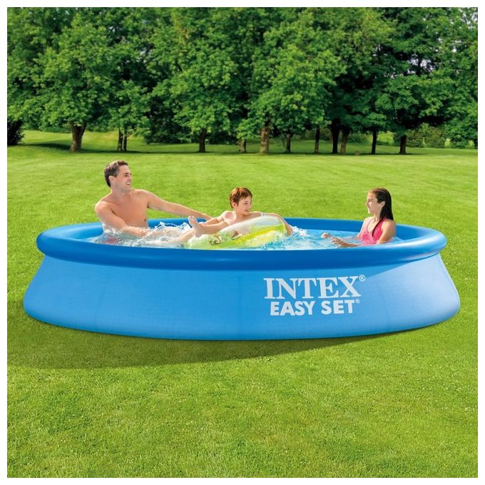 Intex 28118NP Easy Set Piscina Gonfiabile Rotonda 305x61 cm 3077 L con Pompa Filtro a Cartuccia 1250 L-h colore Blu