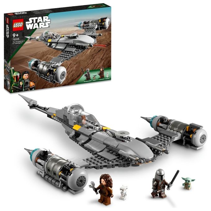 LEGO Star Wars 75325 Starfighter N-1 del Mandaloriano, Personaggi Peli Motto, Droide BD e Baby Yoda, Giocattolo Costruibile