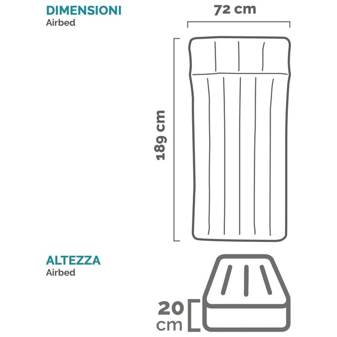Intex Materasso Camping Laminato 189x72cm