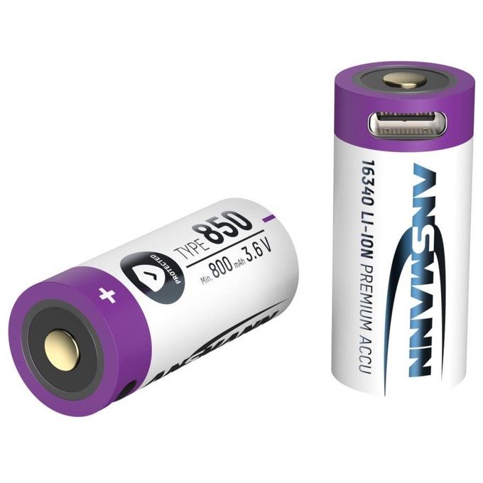 Ansmann 16340 Li-Ion Akku 850mAh 36V Micro Usb Input