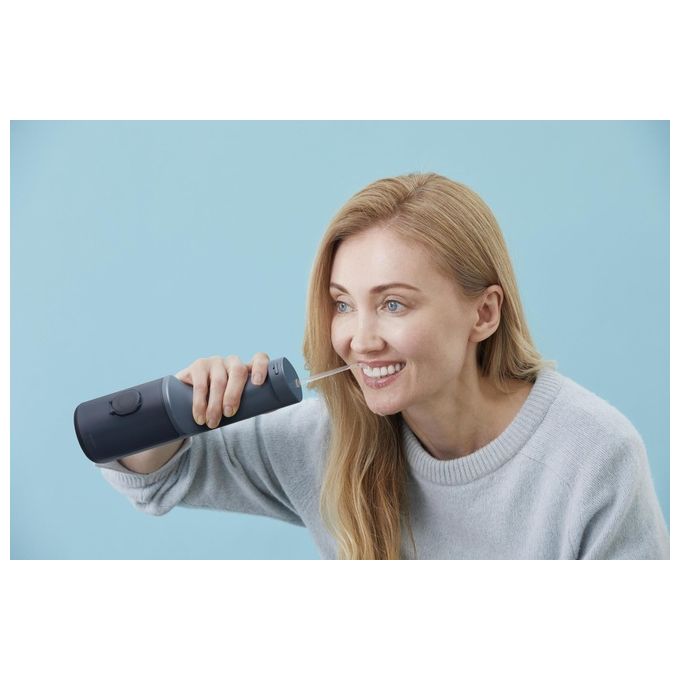 Panasonic Serie 600 EW-DJ66-A303 Irrigatore Orale a Ultrasuoni Idropulsore per Denti 200ml IPX7 2 Ugelli a Ultrasuoni 5 Livelli di Pressione Accessorio da Viaggio Blu Marino