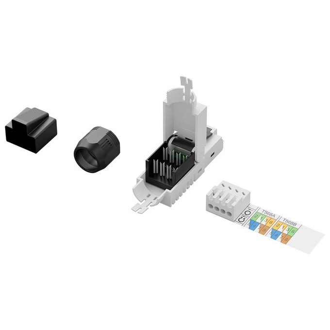 Digitus Connettore Tooless Rj45 Cat 6a Utp per Cavo Rigido e Flessibile