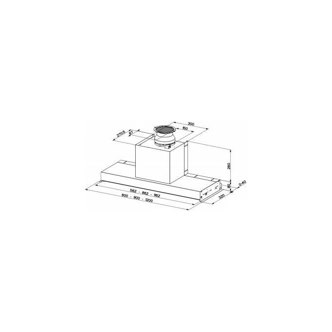 Faber IN-NOVA SMART PLUS XA90 FABER Cappa da Incasso Sottopensile 90 cm Classe energetica D Inox 305.0557.691