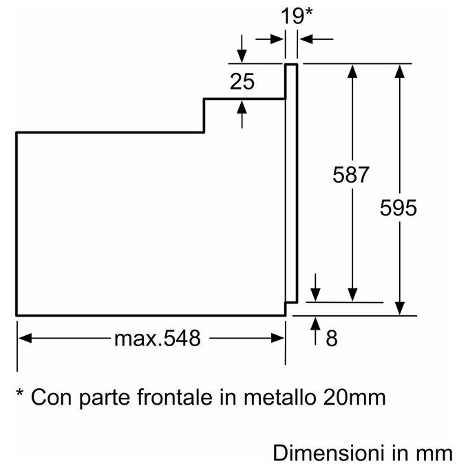 Bosch HBF011BR0 Serie 2 - Forno da incasso elettrico multifunzione, 66 L, Classe A, 5 funzioni di cottura, HotAir 3D, Acciaio inox