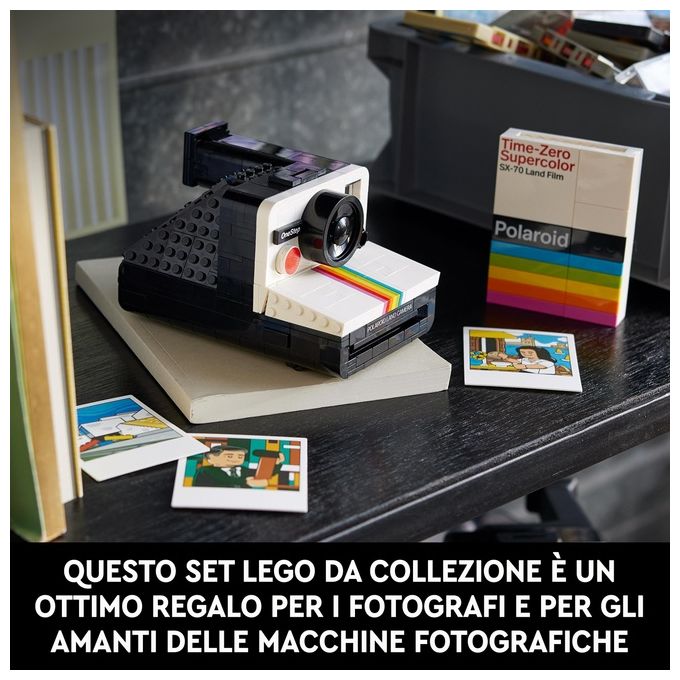 LEGO Ideas Fotocamera Polaroid OneStep SX-70 21345 Modellismo da Costruire per Adulti, Regali Creativi, Oggetti da Collezione
