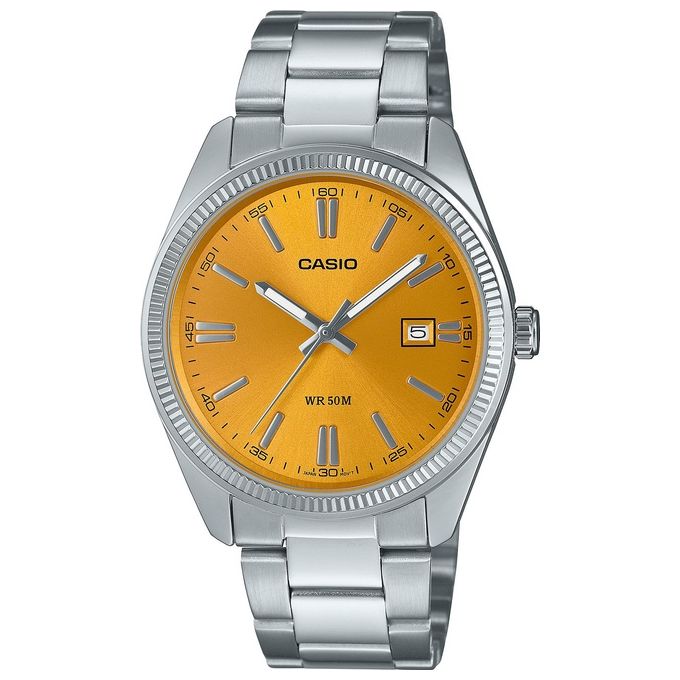 Casio Orologio Timeless Arancione e Silver