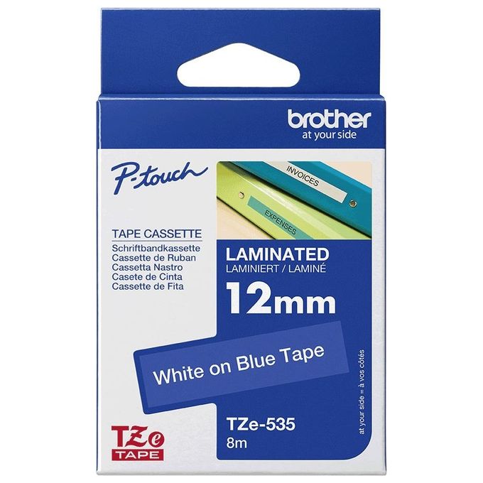 Brother Nastro tipo tz 12mm Bianco blu