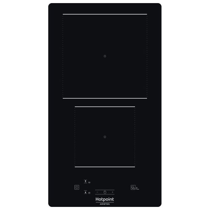 Hotpoint HQ 0930S NE Piano Cottura ad Induzione 2 Zone Comandi centrali a sfioramento 9 Livelli di potenza MyMenu 29 cm Nero