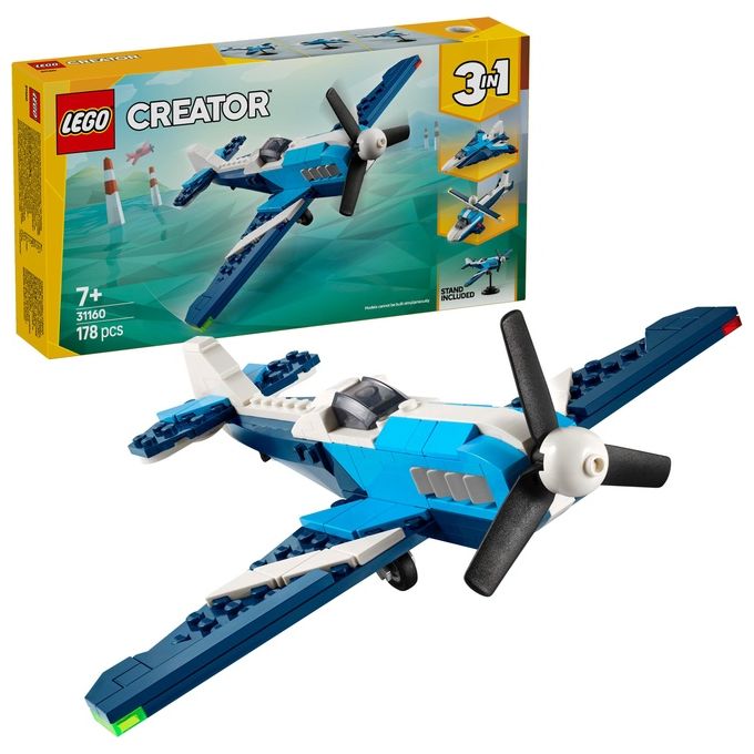 LEGO Aereo 31160 Creator Velivolo da Competizione 3 in 1 Esperienza Costruzione Versatile e Divertente