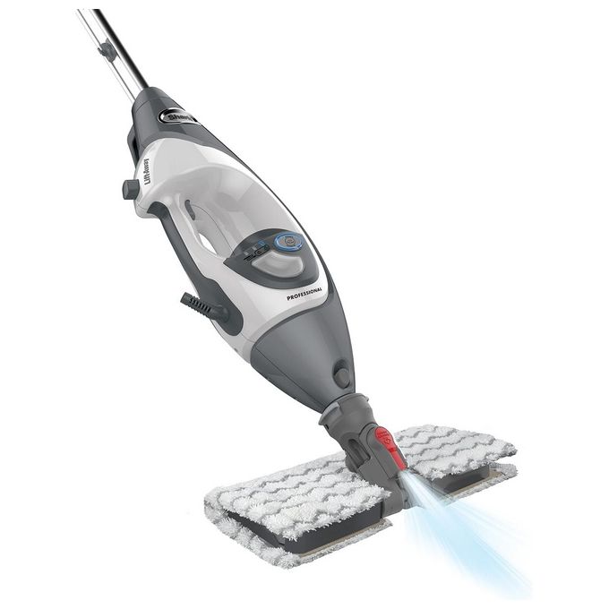 Shark S6005EU - Pulitore a vapore scopa 2‑in‑1 (lavapavimenti + portatile), capacita' 0,5 L, 1200 W, pressione 3 bar, autonomia 30 min, funzioni steam blaster e Klik ’n’ Flip, Grigio-Bianco