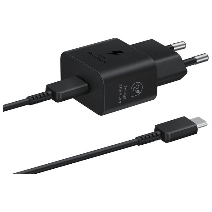 Samsung Caricabatterie Super Fast Charging 25W con Cavo da Usb Type-c a Usb Type-c Nero