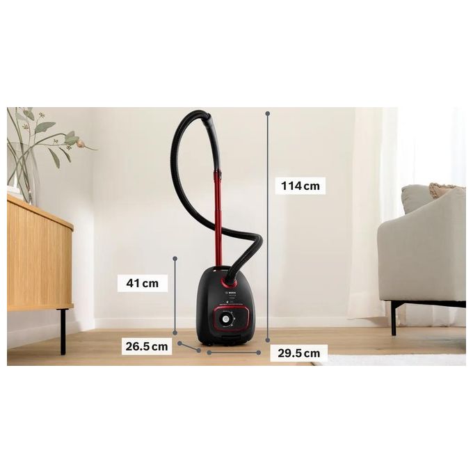 Bosch BGB41POW1 Aspirapolvere con Sacco a Traino Potenza 850 Watt Capacita' 4 Litri ProPower colore Nero