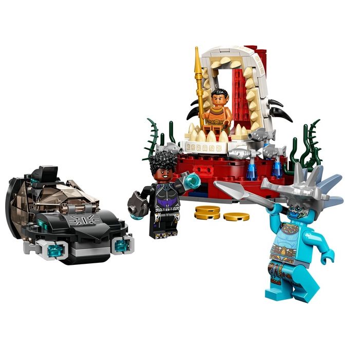 Lego 76213 Marvel La stanza del trono di Re Namor Set da costruzione Black Panther Wakanda Forever 3 Minifigure Shuri Attuma Re Namor