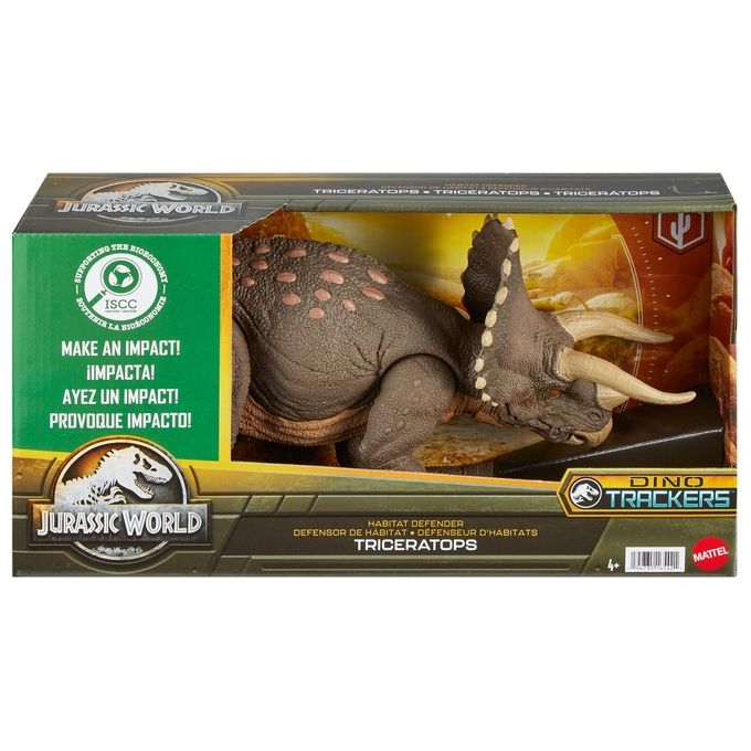 Mattel Jurassic World Triceratopo Protettore della Natura
