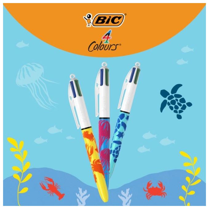 Bic Confezione 12 Penne a Sfera 4 Colori Velours