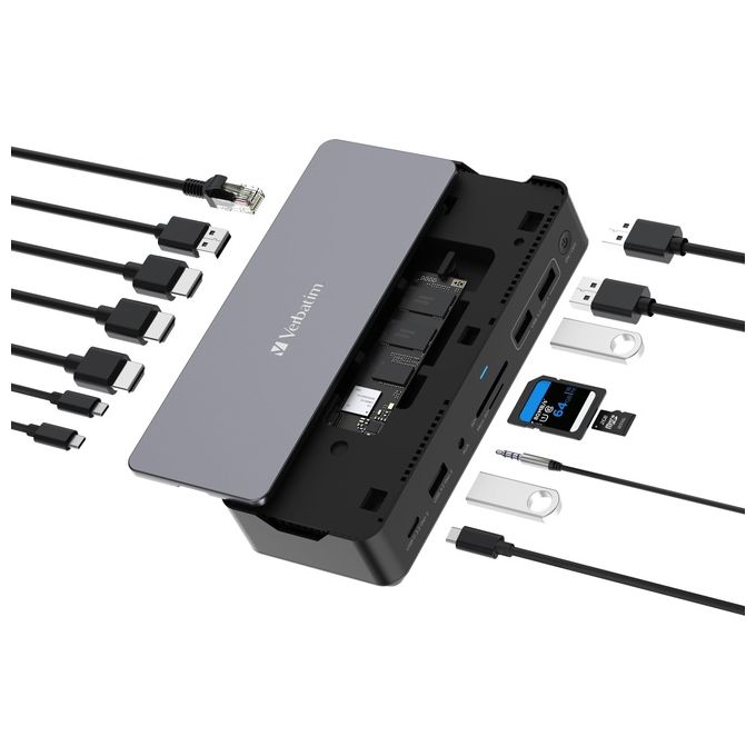 Verbatim CDS-15S Usb C 15 in 1 Hdmi Slot Ssd 8k PD