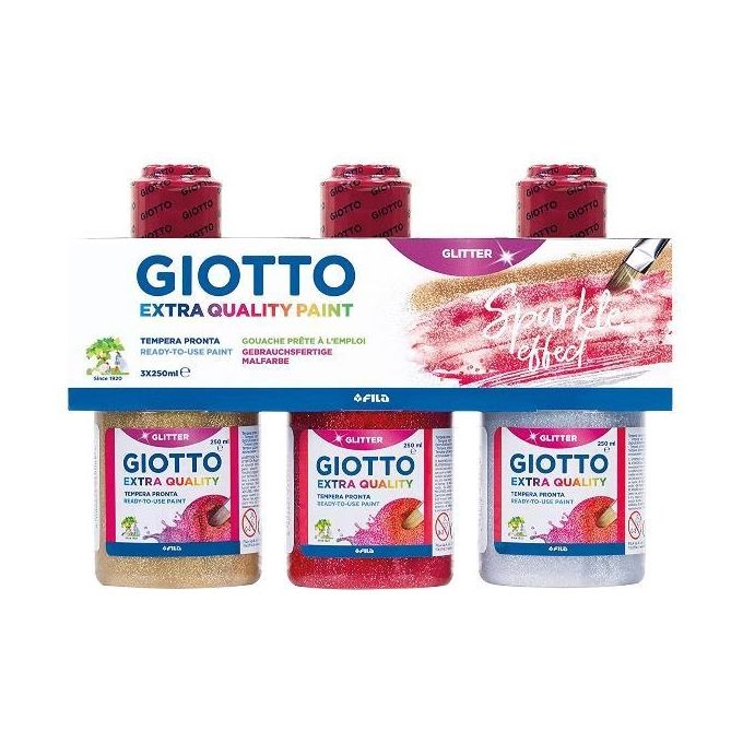 Giotto Confezione 3 Tempera Metal 250ml Oro Argento Rosa