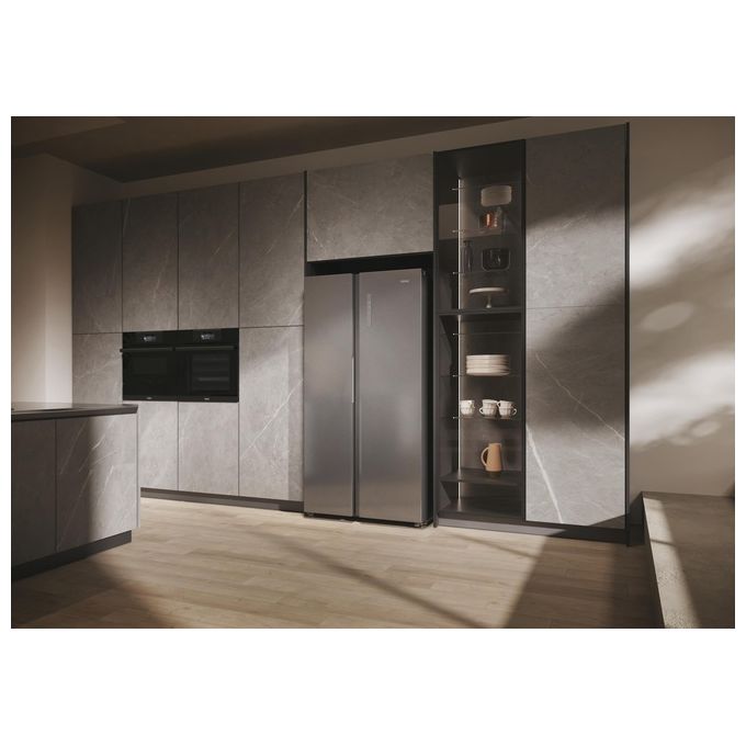 Haier HSW79F18ANMM Frigorifero Americano Side by Side Capacita' 611 Litri Classe energetica A Raffreddamento No Frost colore Inox