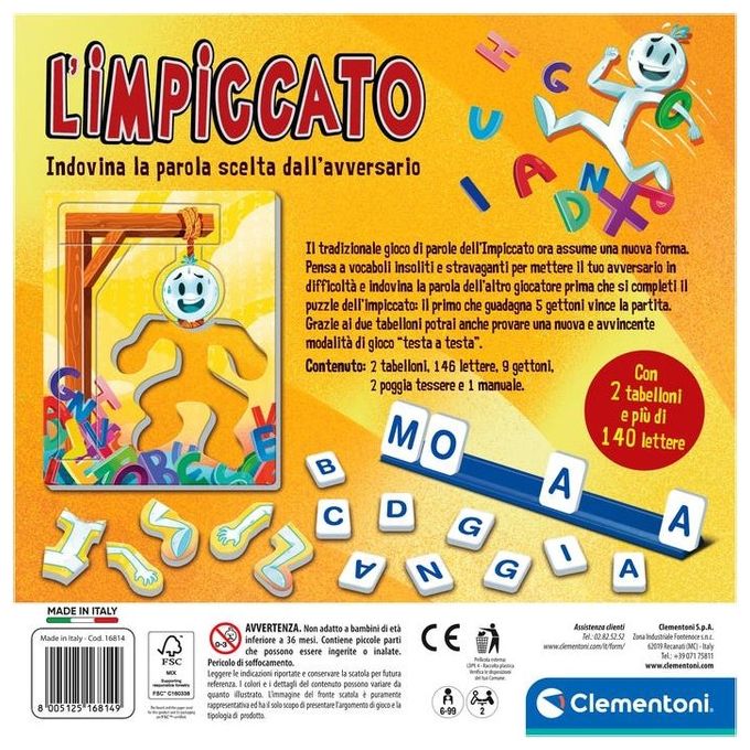 Clementoni L'impiccato Gioco da Tavolo