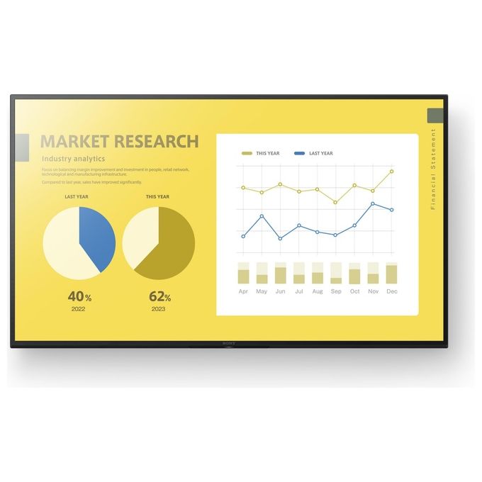 Sony FW-43EZ20L Visualizzatore di Messaggi Pannello Piatto per Segnaletica Digitale 43'' Led Wi-fi 350 Cd-m² 4k Ultra Hd Nero Android 16-7