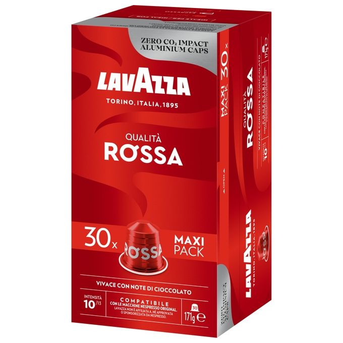 Lavazza LVRS30CAP Qualita' Rossa Capsule Caffe' Compatibili Nespresso Original 30 Capsule Intensita' 10 171 Kg
