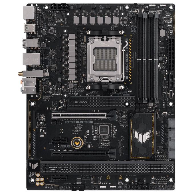 ASUS TUF GAMING B650-PLUS WIFI Scheda Madre Gaming ATX AMD B650 AM5 DDR5 4xPCI 4.0 WiFi 6 (802.11ax) Intel 2.5Gb Ethernet Realtek 7.1 3xM.2 4xSATA 6GB-s Aura Sync RGB Nero