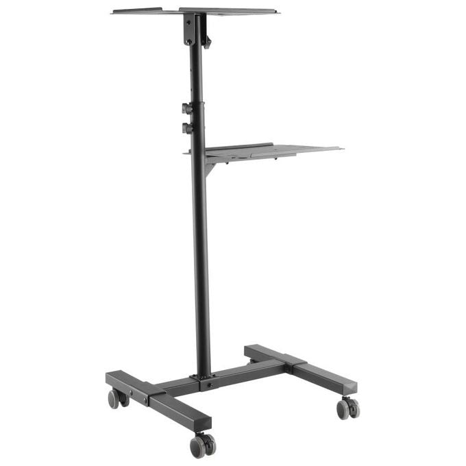 Techly 362145 Carrello per Proiettore Notebook Regolabile con Mensola Nero