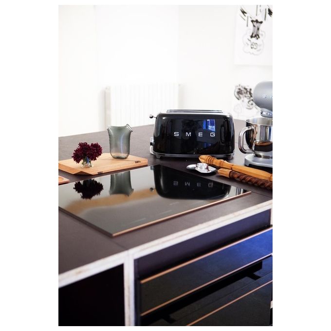 Smeg TSF02BLEU Estetica 50's Style Tostapane 4 Fette 6 Livelli di Doratura Nero