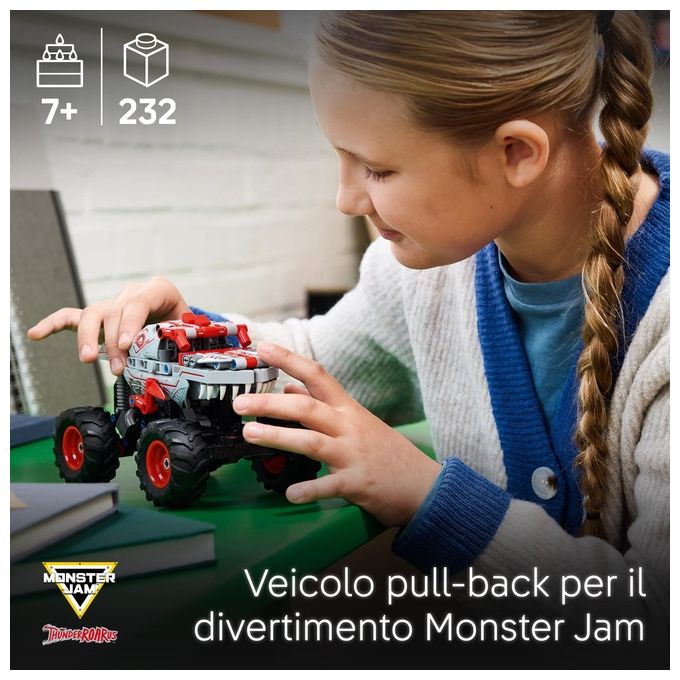Lego 42200 Technic Monster Jam ThunderROARus Pull Back Set di Costruzioni 232 Pezzi 7 Anni colore Multicolore