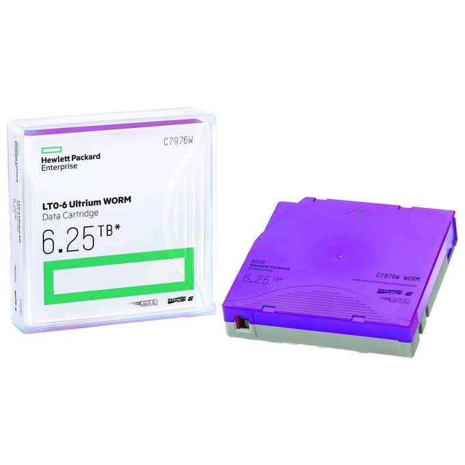 HP LTO Ultrium WORM 6 2,5Tb Etichette Scrivibili Viola per StorageWorks SAS Rack-Mount Kit
