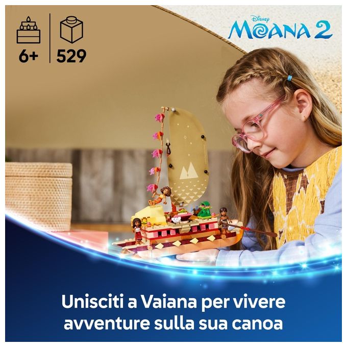 Lego Set 43270 La Canoa di Vaiana Disney Moana Avventura Creativa Gioco di Costruzione per Bambini e Collezionisti