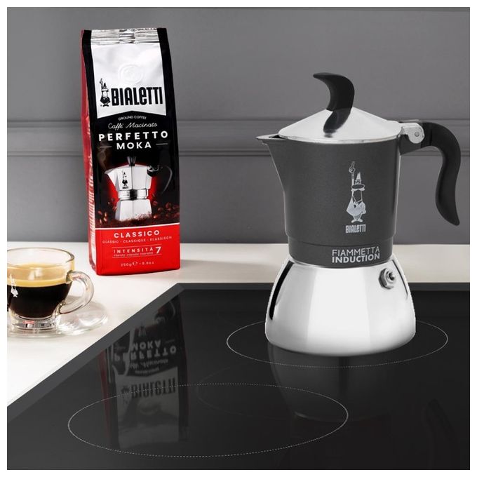 Bialetti Fiammetta Induction Caffettiera Grigio 2 Tazze